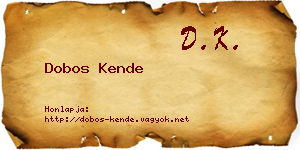 Dobos Kende névjegykártya