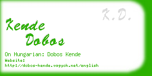 kende dobos business card